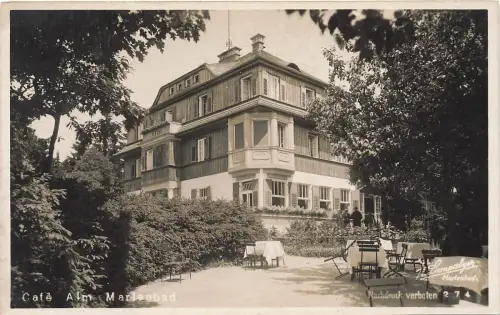 AK Marienbad Cafe Restaurant Alm Böhmen ungelaufen Postkarte