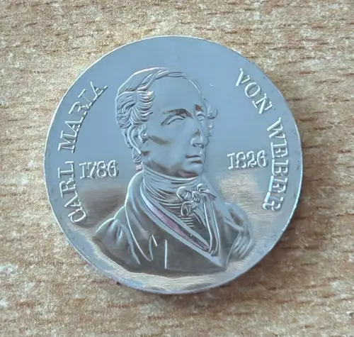 DDR 10 Mark 1976 Carl Maria von Weber Silber Gedenkmünzen