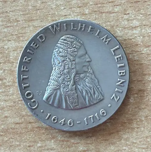 DDR 20 Mark 1966 Gottfried Wilhelm Leibniz Silber Gedenkmünze