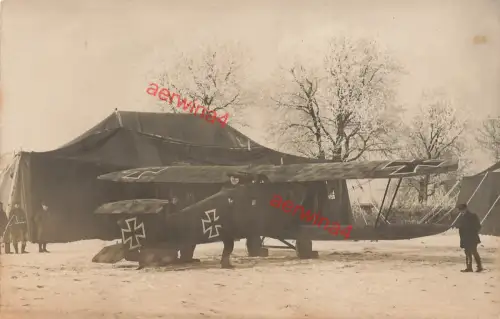 Foto-AK 1.WK Deutsches Flugzeug Hannover CL.V Lasgodeltes Frankreich