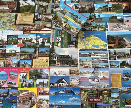 Lot / Konvolut 100 Moderne AK Postkarten, BRD Deutschland bunt ab 1950