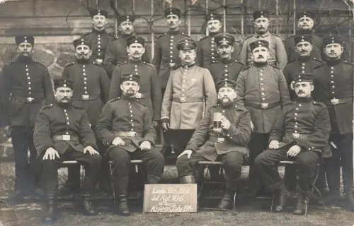 Foto-AK 1.WK Deutsche Soldaten Landw.-Ers.-Bat. -Inf.-Regt.106 Leipzig