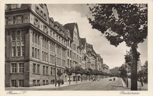 AK Plauen Breitestraße Sachsen Vogtland ungelaufen Postkarte