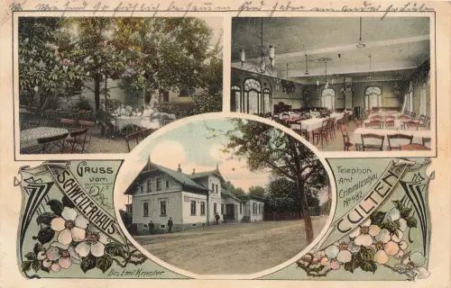 AK Crimmitschau Schweizer Haus Innenansicht Außenansicht Sachsen 1914 Postkarte