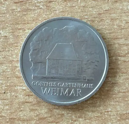 DDR 5 Mark 1982 Goethes Gartenhaus Weimar Gedenkmünze