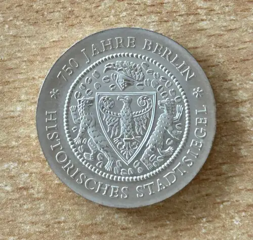 DDR 20 Mark1987 Historisches Stadtsiegel 750 Jahre Berlin Silber Gedenkmünze