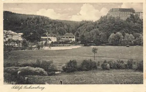 AK Frankenberg Schloss Sachsenburg Sachsen 1937 gelaufen Postkarte