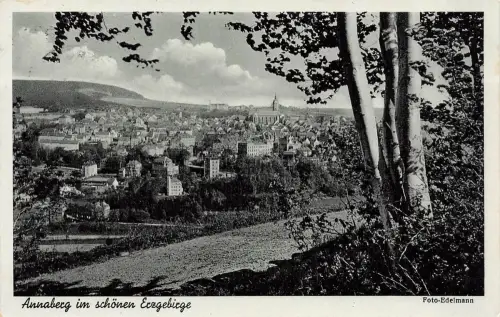 AK Annaberg-Buchholz Stadtpanorama Kirche Sachsen Erzgebirge 1937 Postkarte