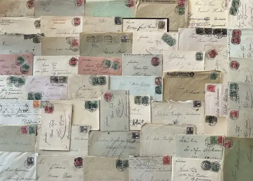 Lot / Konvolut 50 Briefe Briefmarken Dt. Reich Germania 1904 - 1921