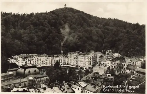 AK Karlsbad Karlovy Vary Grand Hotel Pupp Böhmen ungelaufen Postkarte