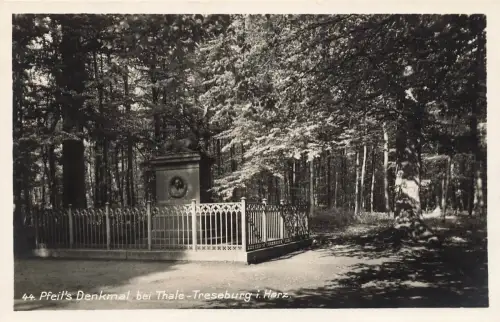 AK Thale-Treseburg Pfeils Denkmal Sachsen-Anhalt Harz ungelaufen Postkarte