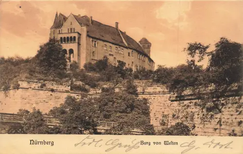 AK Nürnberg Burg von Welten Bayern 1906 gelaufen Postkarte
