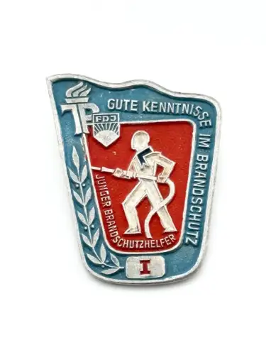DDR Verkehrs u. Brandschutzerziehung Abzeichen gute Kenntnisse Brandschutz I.