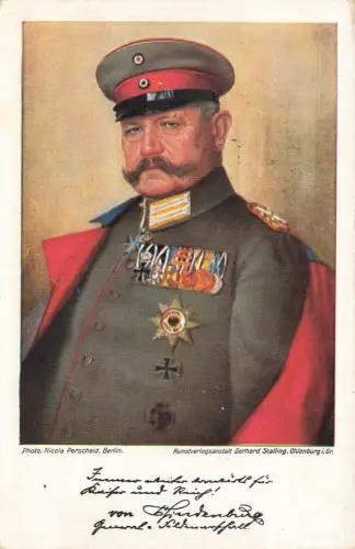 AK 1.WK Genralfeldmarschall Paul von Hindenburg 1941 Patriotika Feldpostkarte