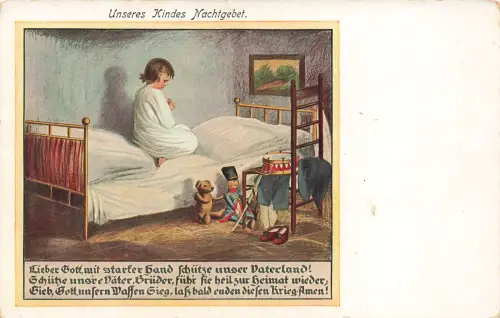 AK 1. Unser Kindes Nachtgebet Vaterland Gebet ungelaufen Patriotika Postkarte