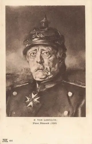 AK 1.WK Portrait Fürst Otto von Bismarck 1898 Foto von Lenbach 1909 Patriotika