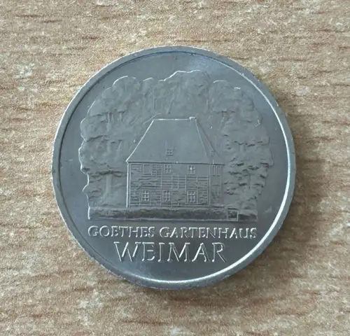 DDR Münze 5 Mark 1982 Goethes Gartenhaus Weimar