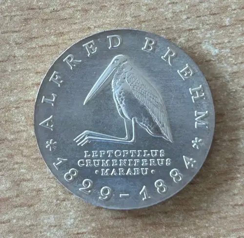 DDR 10 Mark 1984 Alfred Brehm Silber Münze