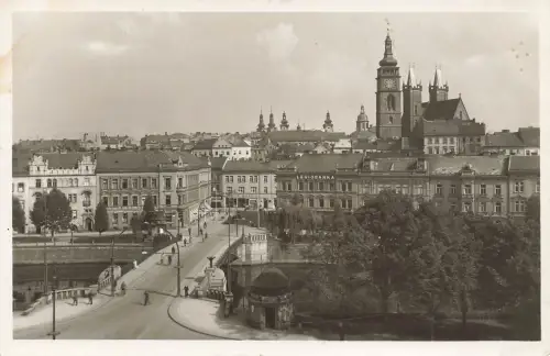 AK Königgratz Hradec Králové Elbbrücke Altstadt Böhmen 1942 Feldpostkarte