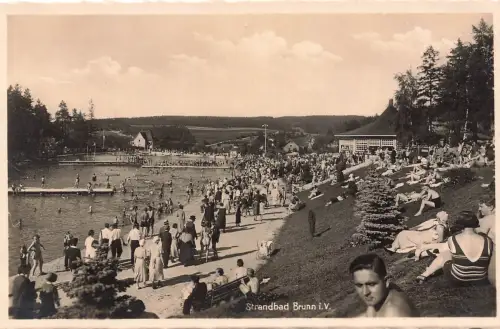 AK Auerbach Strandbad Brunn Sachsen Vogtland ungelaufen Postkarte