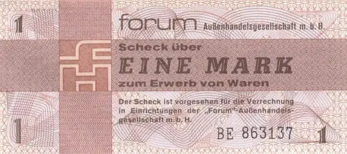 DDR Banknote 1 Mark Forum 1979 Ro: 368a Kassenfrisch / UNC