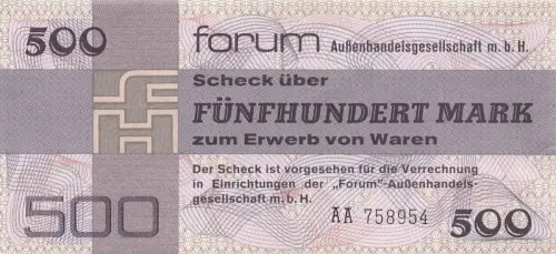 DDR Banknote 500 Mark Forum 1979 Ro: 373a Kassenfrisch / UNC