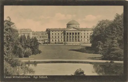 AK Cassel-Wilhelmshöhe Königliches Schloss Hessen 1915 gelaufen Feldpostkarte