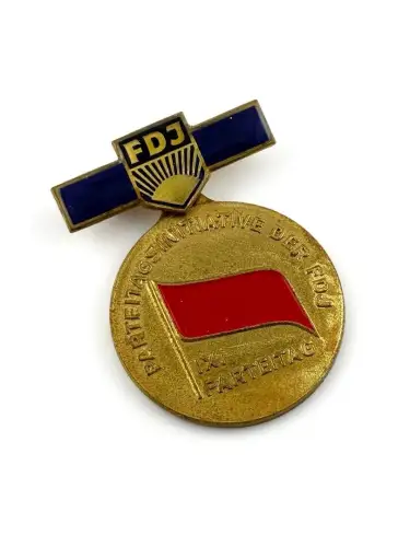 DDR FDJ Medaille Parteitagsinitiative der FDJ