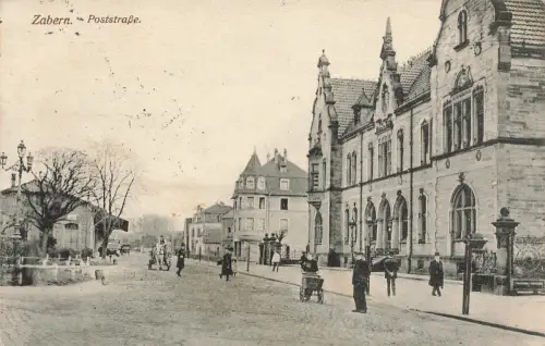 AK Zabern Poststraße Frankreich 1916 gelaufen Feldpostkarte