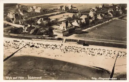 AK Wyk auf Föhr Südstrand Fliegeraufnahme Schleswig-Holstein Postkarte
