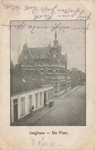 AK Iseghem De Post Postamt Belgien Westflandern ungelaufen Feldpostkarte