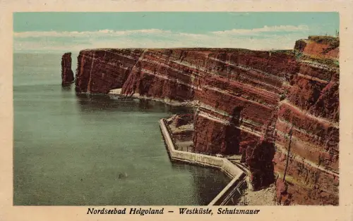 AK Helgoland Nordseebad Westküste Schutzmauer Schleswig-Holstein Postkarte