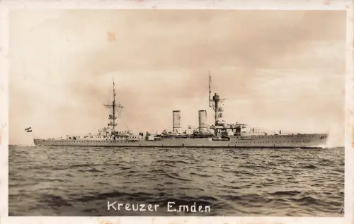 AK Kreuzer Emden Kaiserliche Marine 1932 gelaufen Postkarte