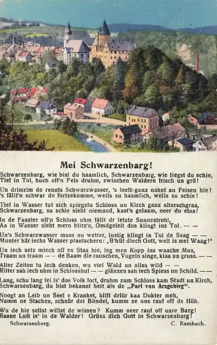 AK Schwarzenberg Schloss Mei Schwarzenbarg C. Rambach Sachsen Erzgebirge1930