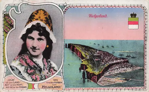 AK Helgoland Nordsee Tracht Frau Insel Schleswig-Holstein 1923 Postkarte