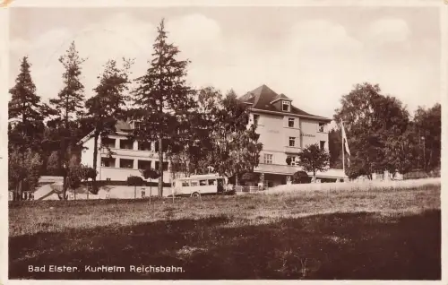 AK Bad Elster Kurheim Reichsbahn Sachsen Vogtland 1933 Postkarte
