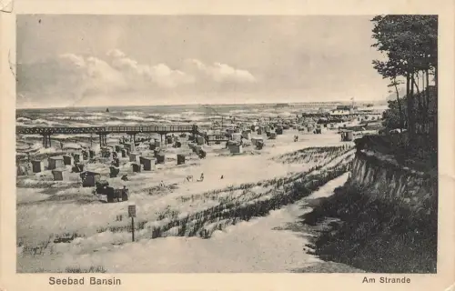 AK Bansin Seebad Am Strand Mecklenburg-Vorpommern 1925 gelaufen Postkarte
