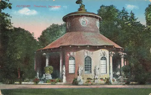 AK Potsdam Theehaus Sanssouci Brandenburg 1917 gelaufen Feldpostkarte