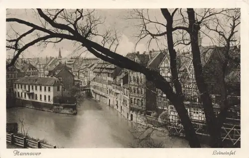 AK Hannover Leineinsel Altstadt Niedersachsen 1927 gelaufen Postkarte