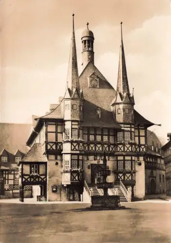 DDR AK Wernigerode Harz Rathaus Sachsen-Anhalt 1963 gelaufen Postkarte