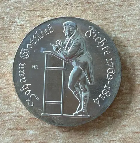 10 Mark 1990 Johann Gottlieb Fichte DDR Silber Gedenkmünze