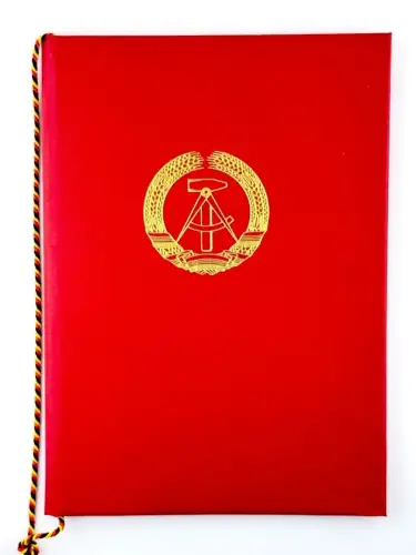 DDR Urkunde für 35 Jahre Treue Dienste Bewaffnete Organe MdI 1988 Hauptmann VP