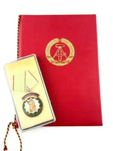 DDR Medaille Ehrenzeichen der Deutschen Volkspolizei Urkunde 1989 Hauptmann VP