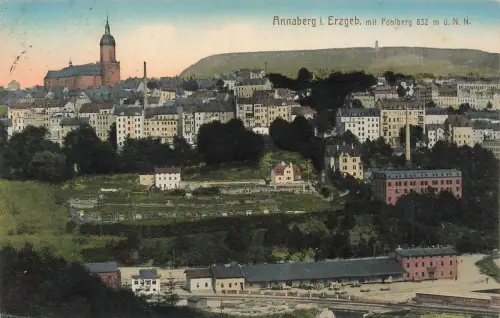 AK Annaberg Buchholz Stadtansicht Pöhlberg Sachsen Erzgebirge 1929 Postkarte