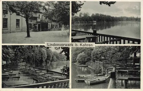 AK Kohren-Sahlis Ausflugsort Lindenvorwerk Ruderboote Sachsen 1934 Postkarte