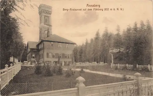 AK Annaberg Buchholz Berg Restaurant auf Pöhlberg Sachsen Erzgebirge Postkarte