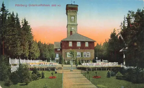 AK Annaberg Buchholz Unterkunftshaus Aussichtsturm Sachsen Erzgebirge Postkarte