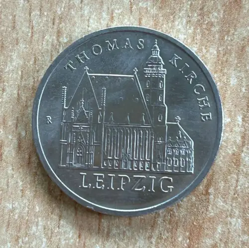 DDR Münze, 5 Mark 1984 Thomas Kirche Leipzig Gedenkmünze