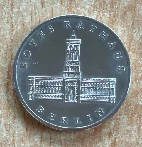 DDR 5 Mark 1987 Rotes Rathaus Berlin Gedenkmünze