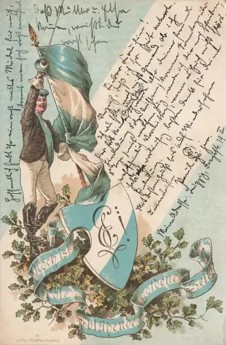 AK Leipzig Studentika Julius Klinkhardt Hoch ist die blühende goldene Zeit 1900
